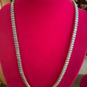 Elegant Blue and Gold Necklace